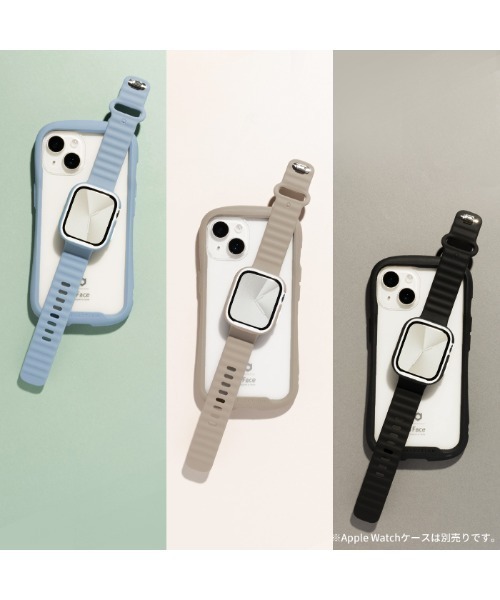iFace（アイフェイス）の「Apple Watch Series 12/11/10/9/SE(第3/2/1世代)/8/7/6/5/4(40-42mm)/3/2/1(38mm)11/10/9/8/7/Ultra(4/3/2/1)/SE(第3/2/1世代)/6/5/4(44-49mm)/3/2/1(42mm) iFace Reflection シリコン バンド（デジタル腕時計・レディース・ベージュ/ブラック/サックスブルー・A/B）」の6枚目の写真