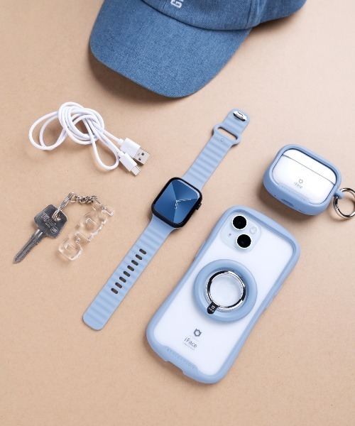 iFace（アイフェイス）の「Apple Watch Series 12/11/10/9/SE(第3/2/1世代)/8/7/6/5/4(40-42mm)/3/2/1(38mm)11/10/9/8/7/Ultra(4/3/2/1)/SE(第3/2/1世代)/6/5/4(44-49mm)/3/2/1(42mm) iFace Reflection シリコン バンド（デジタル腕時計・レディース・ベージュ/ブラック/サックスブルー・A/B）」の12枚目の写真