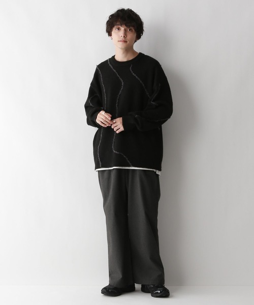 RAGEBLUE（レイジブルー）の「【REmastered】デザイン刺繍クルーネックニット（ニット/セーター・メンズ・ブラック/ベージュ・LARGE/MEDIUM）」の7枚目の写真