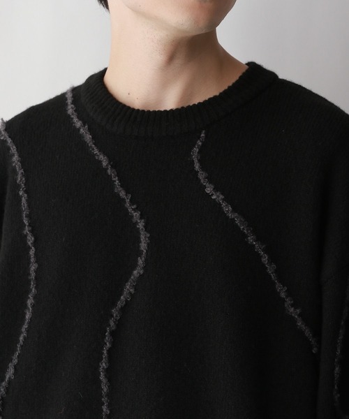 RAGEBLUE（レイジブルー）の「【REmastered】デザイン刺繍クルーネックニット（ニット/セーター・メンズ・ブラック/ベージュ・LARGE/MEDIUM）」の15枚目の写真