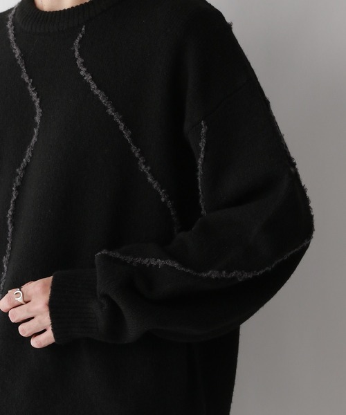 RAGEBLUE（レイジブルー）の「【REmastered】デザイン刺繍クルーネックニット（ニット/セーター・メンズ・ブラック/ベージュ・LARGE/MEDIUM）」の16枚目の写真