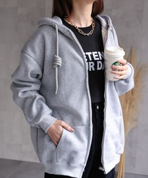 sakishimatokyo（サキシマトーキョー）の「裏起毛 オーバーサイズZIPパーカー/前あきフーディー/ジップアップパーカー（パーカー・レディース）」