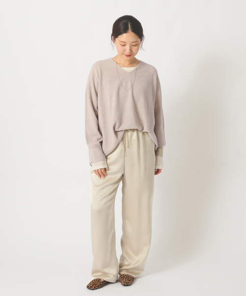IENA(イエナ)の「《追加》Fineニュージーウール ニュアンス Vプルオーバー(ニット/セーター・レディース・グレー/チョコ/ベージュ・FREE)」の9枚目の写真
