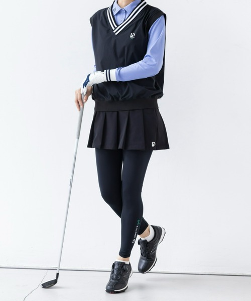 UNDOVE(アンドゥーブ)の「〈UNDOVEgolf〉【はっ水/ストレッチ/UV対策/ミニスカート/インナーパンツ付/golf/ゴルフウェア/レディースゴルフウェア/プリーツ/ウエストゴム/スポーツウェア/脚きれい見え/ロゴゴム】はっ水!プリーツスカート(ゴルフグッズ・レディース・ベージュ/ブラック・X-LARGE/MEDIUM/LARGE)」の6枚目の写真