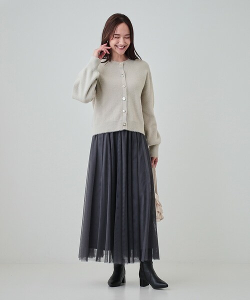 DRESKIP(ドレスキップ)の「◆華やかさと心地よさを両立 ふわふわマルチボタンカーディガン(カーディガン/ボレロ・レディース・オフホワイト/ナチュラル/ライトグリーン・03/02/01)」の11枚目の写真