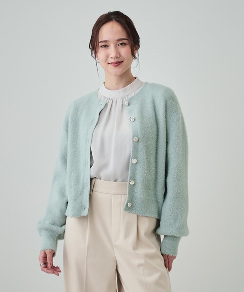 DRESKIP(ドレスキップ)の「◆華やかさと心地よさを両立 ふわふわマルチボタンカーディガン(カーディガン/ボレロ・レディース・オフホワイト/ナチュラル/ライトグリーン・03/02/01)」の18枚目の写真