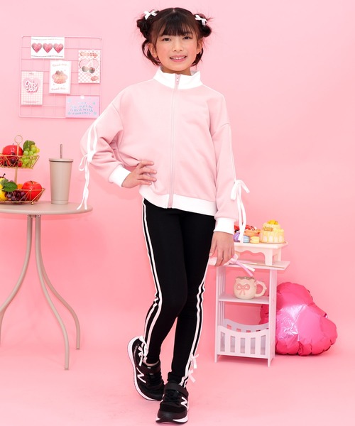 Bee des Bee（ビーデスビー）の「ラインリボンレギンス（レギンス/スパッツ・キッズ・ブラック/杢グレー/アイボリー・150cm/140cm/130cm/120cm/110cm/100cm）」の11枚目の写真