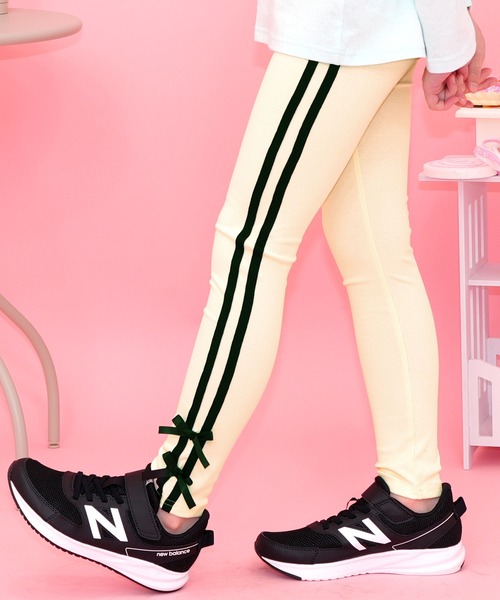 Bee des Bee（ビーデスビー）の「ラインリボンレギンス（レギンス/スパッツ・キッズ・ブラック/杢グレー/アイボリー・150cm/140cm/130cm/120cm/110cm/100cm）」の22枚目の写真