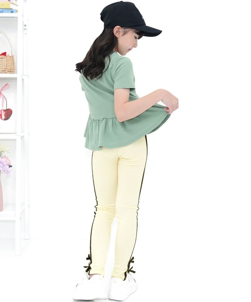 Bee des Bee（ビーデスビー）の「ラインリボンレギンス（レギンス/スパッツ・キッズ・ブラック/杢グレー/アイボリー・150cm/140cm/130cm/120cm/110cm/100cm）」の20枚目の写真