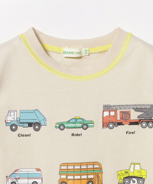 BEAMS mini(ビームスミニ)の「ワーキングカー Tシャツ(90~150cm)(Tシャツ/カットソー・キッズ・ホワイト系その他6/チャコールグレー/ブルー・90/100/110/120/130)」の6枚目の写真