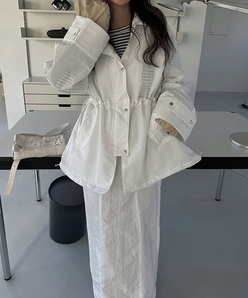 WILLFULLY(ウィルフリー)の「bi color stitch work nylon JK(ナイロンジャケット・レディース・ホワイト/ベージュ/グレー系その他・FREE)」の21枚目の写真