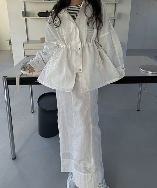 WILLFULLY(ウィルフリー)の「bi color stitch work nylon JK(ナイロンジャケット・レディース・ホワイト/ベージュ/グレー系その他・FREE)」の19枚目の写真