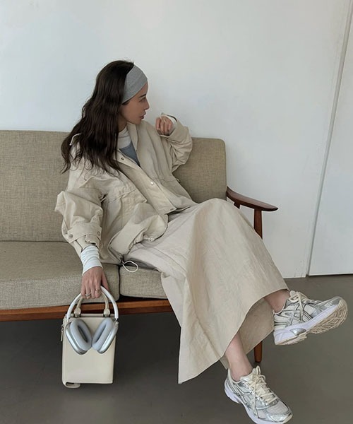 WILLFULLY(ウィルフリー)の「bi color stitch work nylon JK(ナイロンジャケット・レディース・ホワイト/ベージュ/グレー系その他・FREE)」の18枚目の写真