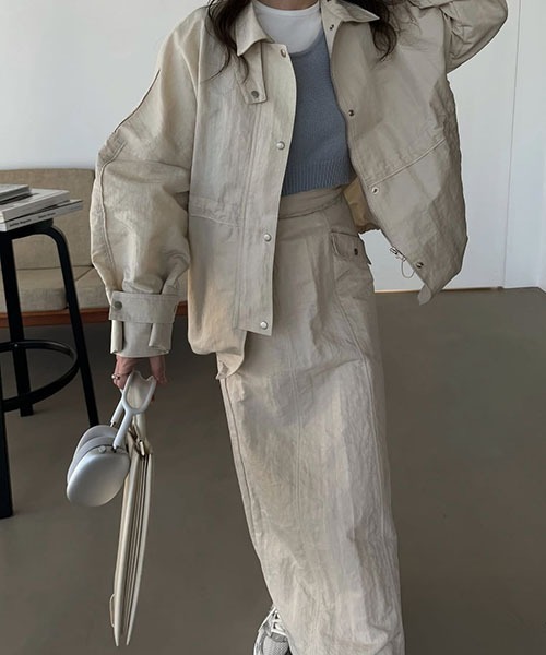 WILLFULLY(ウィルフリー)の「bi color stitch work nylon JK(ナイロンジャケット・レディース・ホワイト/ベージュ/グレー系その他・FREE)」の16枚目の写真