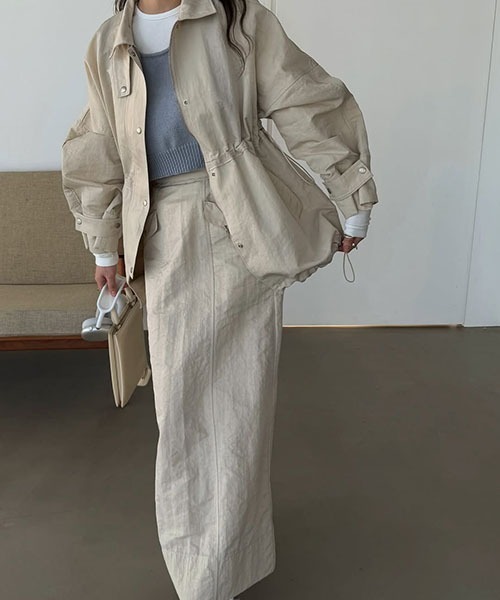WILLFULLY(ウィルフリー)の「bi color stitch work nylon JK(ナイロンジャケット・レディース・ホワイト/ベージュ/グレー系その他・FREE)」の15枚目の写真