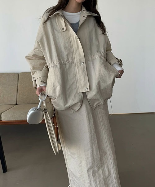 WILLFULLY(ウィルフリー)の「bi color stitch work nylon JK(ナイロンジャケット・レディース・ホワイト/ベージュ/グレー系その他・FREE)」の14枚目の写真