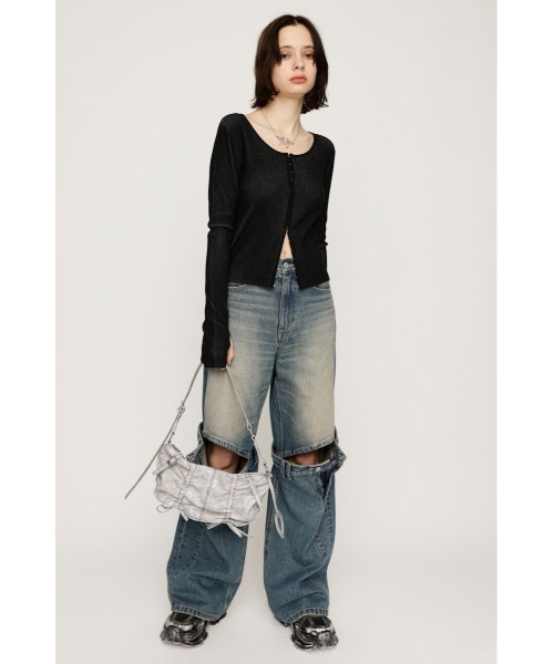 SLY（スライ）の「FRONT HOOK RIB TOPS フロントホック リブ トップス 春服（Tシャツ/カットソー・レディース・ライトベージュ/ブラック/ピンク/杢グレー・FREE）」の5枚目の写真