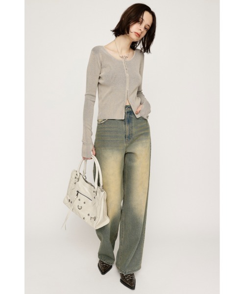 SLY（スライ）の「FRONT HOOK RIB TOPS フロントホック リブ トップス 春服（Tシャツ/カットソー・レディース・ライトベージュ/ブラック/ピンク/杢グレー・FREE）」の11枚目の写真