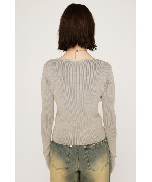 SLY（スライ）の「FRONT HOOK RIB TOPS フロントホック リブ トップス 春服（Tシャツ/カットソー・レディース・ライトベージュ/ブラック/ピンク/杢グレー・FREE）」の14枚目の写真