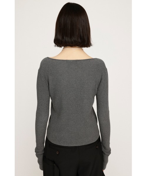 SLY（スライ）の「FRONT HOOK RIB TOPS フロントホック リブ トップス 春服（Tシャツ/カットソー・レディース・ライトベージュ/ブラック/ピンク/杢グレー・FREE）」の19枚目の写真