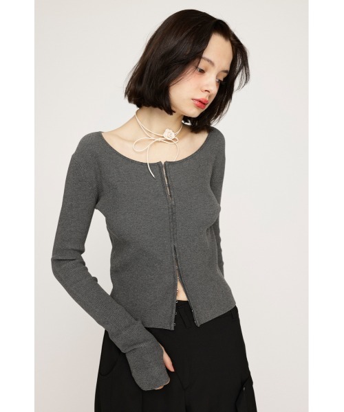 SLY（スライ）の「FRONT HOOK RIB TOPS フロントホック リブ トップス 春服（Tシャツ/カットソー・レディース・ライトベージュ/ブラック/ピンク/杢グレー・FREE）」の15枚目の写真