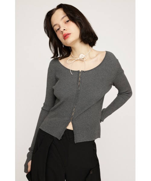 SLY（スライ）の「FRONT HOOK RIB TOPS フロントホック リブ トップス 春服（Tシャツ/カットソー・レディース・ライトベージュ/ブラック/ピンク/杢グレー・FREE）」の22枚目の写真