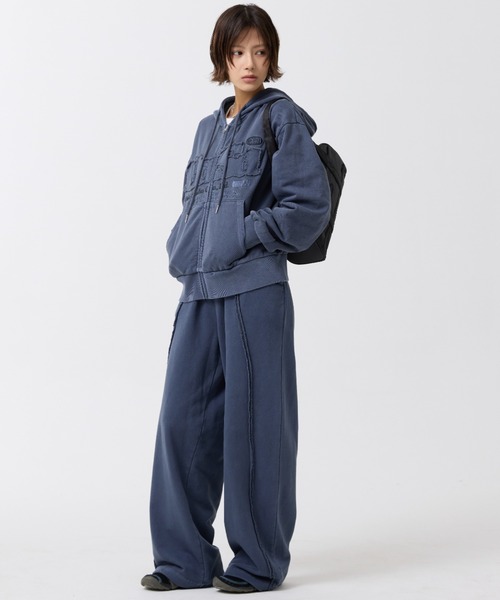 【OddStudio】ピグメントダメージロゴジップパーカー/スウェットパンツ OddStudio】ピグメントダメージロゴジップパーカー/CIAOPANIC