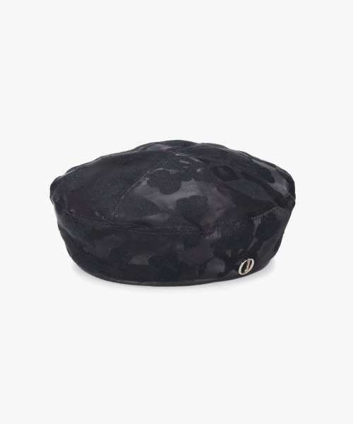 Chapeau d' O(シャポードオー)の「Chapeau d' O EMB Sheer Beret / シャポードオー(ハンチング/ベレー帽・レディース・ブラック/ホワイト/ピンク・M/57.5cm)」の2枚目の写真