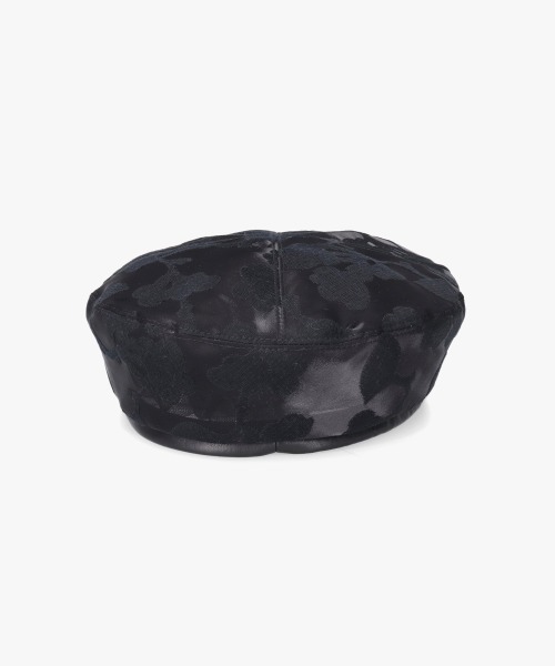 Chapeau d' O(シャポードオー)の「Chapeau d' O EMB Sheer Beret / シャポードオー(ハンチング/ベレー帽・レディース・ブラック/ホワイト/ピンク・M/57.5cm)」の9枚目の写真