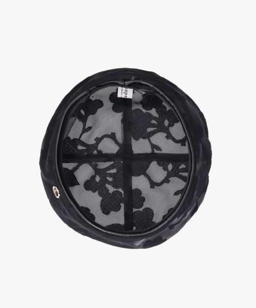 Chapeau d' O(シャポードオー)の「Chapeau d' O EMB Sheer Beret / シャポードオー(ハンチング/ベレー帽・レディース・ブラック/ホワイト/ピンク・M/57.5cm)」の10枚目の写真