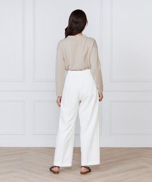 INED(イネド)の「【洗えるウール100%ニット】上品こなれモックネックニット(ニット/セーター・レディース・グレイッシュベージュ/オフホワイト/ベージュ/ネイビー・9号/11号)」の12枚目の写真