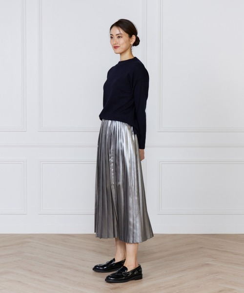 INED(イネド)の「【洗えるウール100%ニット】上品こなれモックネックニット(ニット/セーター・レディース・グレイッシュベージュ/オフホワイト/ベージュ/ネイビー・9号/11号)」の15枚目の写真