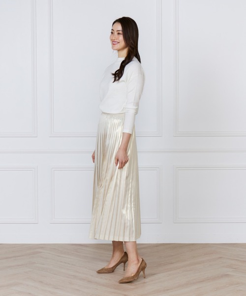 INED(イネド)の「【洗えるウール100%ニット】上品こなれモックネックニット(ニット/セーター・レディース・グレイッシュベージュ/オフホワイト/ベージュ/ネイビー・9号/11号)」の18枚目の写真