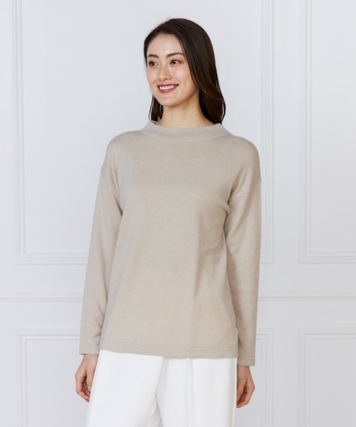 INED(イネド)の「【洗えるウール100%ニット】上品こなれモックネックニット(ニット/セーター・レディース・グレイッシュベージュ/オフホワイト/ベージュ/ネイビー・9号/11号)」の22枚目の写真