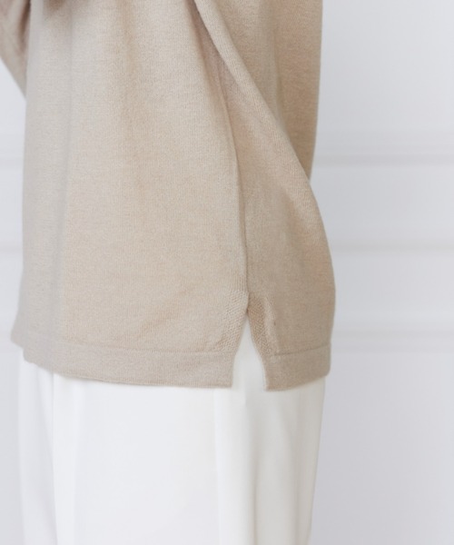 INED(イネド)の「【洗えるウール100%ニット】上品こなれモックネックニット(ニット/セーター・レディース・グレイッシュベージュ/オフホワイト/ベージュ/ネイビー・9号/11号)」の7枚目の写真