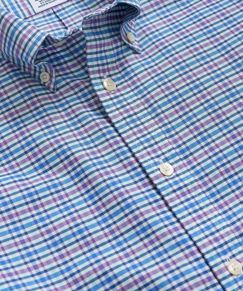 BROOKS BROTHERS（ブルックスブラザーズ）の「ストレッチオックスフォード GFロゴ チェック カジュアルシャツ Regular Fit（シャツ/ブラウス・メンズ・ネイビー/ブルー系その他/ピンク系その他/ホワイト×ネイビー/ブルー系その他2/ブルー系その他3/パープル系その他/グリーン系その他/ピンク・SMALL/MEDIUM/X-LARGE/X-SMALL/LARGE）」の10枚目の写真
