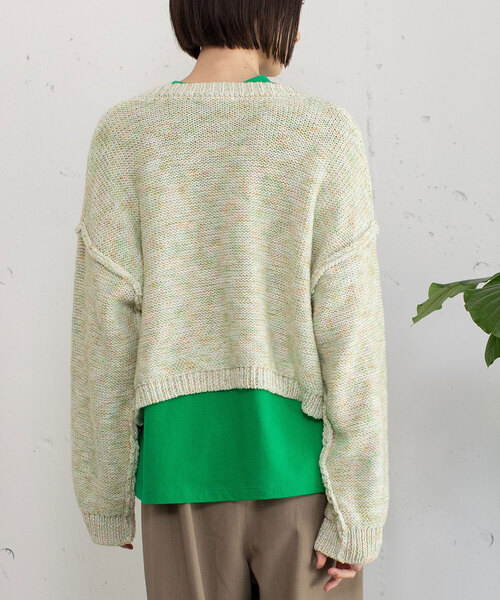 POU DOU DOU(プードゥドゥ)の「カスリニットカーディガン(カーディガン/ボレロ・レディース・グリーン/ブルー/ピンク・M)」の13枚目の写真