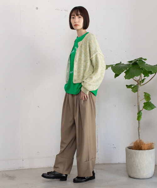 POU DOU DOU(プードゥドゥ)の「カスリニットカーディガン(カーディガン/ボレロ・レディース・グリーン/ブルー/ピンク・M)」の16枚目の写真