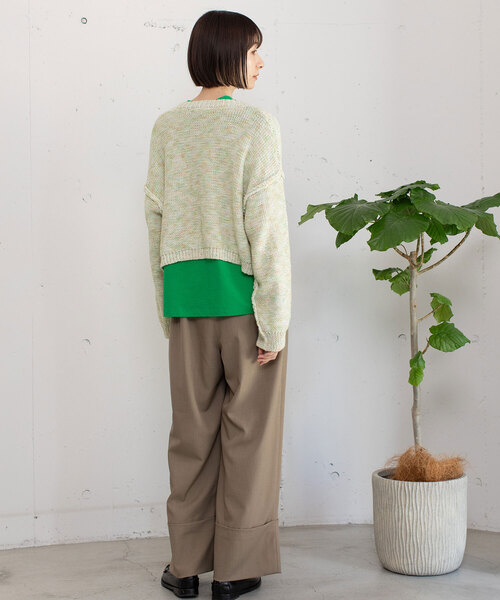 POU DOU DOU(プードゥドゥ)の「カスリニットカーディガン(カーディガン/ボレロ・レディース・グリーン/ブルー/ピンク・M)」の17枚目の写真