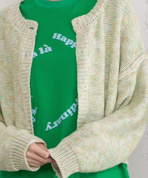 POU DOU DOU(プードゥドゥ)の「カスリニットカーディガン(カーディガン/ボレロ・レディース・グリーン/ブルー/ピンク・M)」の18枚目の写真