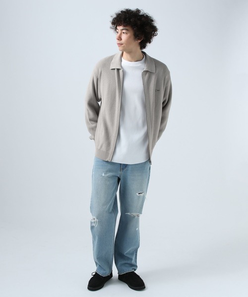 BAYFLOW（ベイフロー）の「[トレンドデザイン]襟付きジップニットカーディガン（カーディガン/ボレロ・メンズ・キャメル/ブラック・MEDIUM/LARGE）」の3枚目の写真