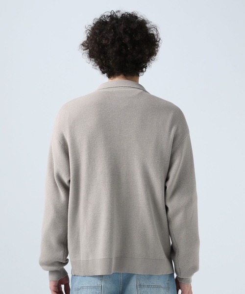 BAYFLOW（ベイフロー）の「[トレンドデザイン]襟付きジップニットカーディガン（カーディガン/ボレロ・メンズ・キャメル/ブラック・MEDIUM/LARGE）」の7枚目の写真