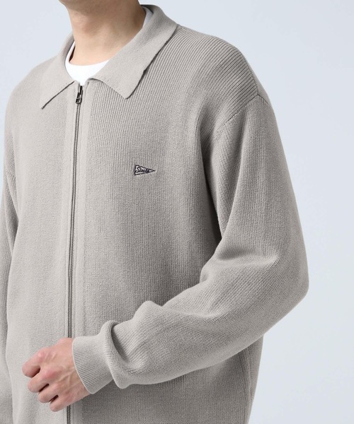 BAYFLOW（ベイフロー）の「[トレンドデザイン]襟付きジップニットカーディガン（カーディガン/ボレロ・メンズ・キャメル/ブラック・MEDIUM/LARGE）」の10枚目の写真