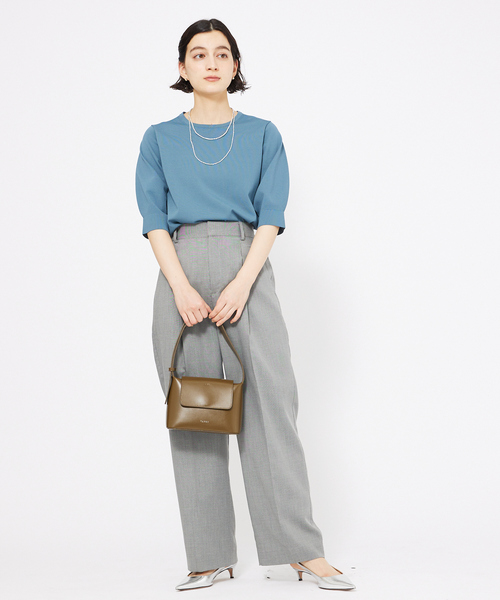 qualite（カリテ）の「シャークスキンストレートパンツ（スラックス・レディース・グレー/ピンクベージュ・38/36）」の13枚目の写真