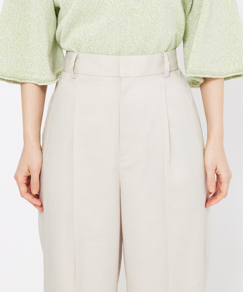 qualite（カリテ）の「シャークスキンストレートパンツ（スラックス・レディース・グレー/ピンクベージュ・38/36）」の3枚目の写真