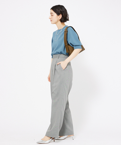 qualite（カリテ）の「シャークスキンストレートパンツ（スラックス・レディース・グレー/ピンクベージュ・38/36）」の8枚目の写真