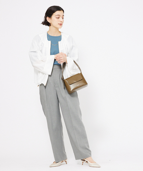 qualite（カリテ）の「シャークスキンストレートパンツ（スラックス・レディース・グレー/ピンクベージュ・38/36）」の9枚目の写真