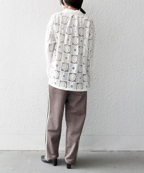 シップス エニィ（SHIPS any）/SHIPS any:〈手洗い可能〉パッチワーク レース ジャケット シャツ セール】SHIPS any:〈手洗い可能〉パッチワーク レース ジャケット