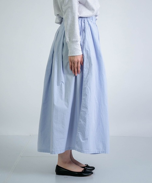 D.M.G.（ドミンゴ）の「[ D.M.G / ディーエムジー ] 50/1タイプライタークロス マキシ丈スカート（スカート・レディース・ライトブルー・FREE）」の12枚目の写真