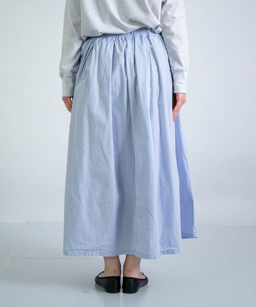 D.M.G.（ドミンゴ）の「[ D.M.G / ディーエムジー ] 50/1タイプライタークロス マキシ丈スカート（スカート・レディース・ライトブルー・FREE）」の13枚目の写真